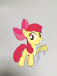 Size: 3024x4032 | Tagged: safe, artist:ferel6, imported from derpibooru, apple bloom, earth pony, pony, cardiophilia, ekg, electrodes, female, filly, heart monitor, medical, solo