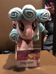 Size: 900x1200 | Tagged: safe, imported from derpibooru, cozy glow, pony, cozybetes, cute, irl, photo, plushie, whinny city pony con