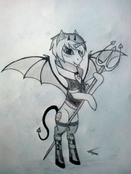 Size: 2448x3264 | Tagged: safe, artist:jameri beiz, imported from derpibooru, oc, oc only, oc:drew dru, incubus, pony, unicorn, male, solo, traditional art