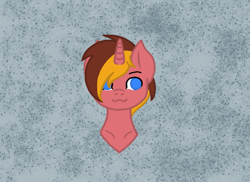 Size: 1195x869 | Tagged: safe, artist:хлебушек, imported from derpibooru, oc, oc only, oc:drew dru, pony, unicorn, face, solo