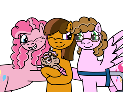 Size: 2048x1536 | Tagged: safe, artist:kindheart525, imported from derpibooru, pinkie pie, oc, oc:caramel kisses, oc:chocolate bomb, oc:confetti surprise, earth pony, pegasus, pony, unicorn, kindverse, baby, baby pony, female, glasses, grandmother and grandchild, magical lesbian spawn, mother and daughter, offspring, offspring's offspring, older, parent:cheese sandwich, parent:oc:chocolate bomb, parent:oc:confetti surprise, parent:oc:lightning bolt, parent:oc:sugar high, parent:pinkie pie, parents:cheesepie, parents:oc x oc