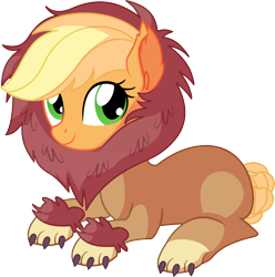 Size: 6664x6715 | Tagged: safe, artist:cyanlightning, imported from derpibooru, applejack, earth pony, pony, scare master, .svg available, absurd resolution, animal costume, applelion, clothes, costume, cute, ear fluff, ear tufts, female, jackabetes, looking at you, looking up, mare, nightmare night, nightmare night costume, prone, simple background, sitting, smiling, solo, transparent background, vector