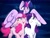 Size: 2048x1536 | Tagged: safe, artist:incendiaryboobs, artist:incendiarymoth, imported from derpibooru, pinkie pie, rarity, twilight sparkle, alicorn, earth pony, pony, unicorn, female, heart, lesbian, polyamory, rarilight, rarilightpie, raripie, shipping, twilight sparkle (alicorn), twinkie