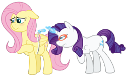 Size: 6250x3750 | Tagged: safe, artist:worstsousaphonehorse, imported from derpibooru, fluttershy, rarity, pony, absurd resolution, belly, blushing, chubby, fat, fattershy, floppy ears, glasses, implied weight gain, measuring tape, obese, simple background, squint, transparent background, vector, weight gain