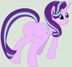 Size: 3766x3504 | Tagged: safe, artist:mysweetstomach, imported from derpibooru, starlight glimmer, pony, unicorn, butt, female, glimmer glutes, high res, long tail, mare, plot, simple background, solo, the ass was fat