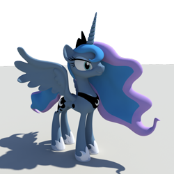 Size: 1024x1024 | Tagged: safe, artist:sentinel373, imported from derpibooru, princess luna, alicorn, pony, 3d, 3d model, female, mare, simple background, transparent background, wip