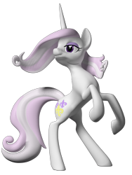 Size: 600x800 | Tagged: safe, artist:clawed-nyasu, imported from derpibooru, fleur-de-lis, pony, unicorn, 3d, 3d model, female, mare, rearing, simple background, solo, transparent background