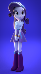 Size: 1080x1920 | Tagged: safe, artist:creatorofpony, artist:rjrgmc28, imported from derpibooru, rarity, equestria girls, 3d, blender, boots, clothes, female, shoes, skirt, solo