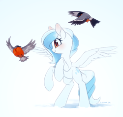 Size: 1000x949 | Tagged: dead source, safe, artist:sartf, imported from derpibooru, oc, oc only, bird, pegasus, pony, female, gradient background, mare, solo