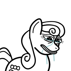 Size: 983x983 | Tagged: safe, alternate version, artist:gamedevanon, edit, imported from derpibooru, pony, feels bad man, meme, monochrome, pepe the frog, rare pepe, reaction image, simple background, white background