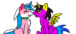 Size: 789x358 | Tagged: safe, artist:baby-foxy-the-fox, artist:xepicgamequestsx, imported from derpibooru, oc, oc:gio, alicorn, pony, alicorn oc, base used, canon x oc, female, lego, male, ponified, simple background, straight, the lego movie, transparent background, unikitty