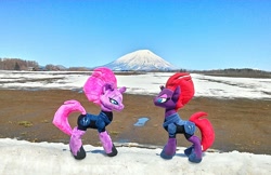 Size: 2222x1440 | Tagged: safe, artist:hihin1993, imported from derpibooru, tempest shadow, pony, duality, irl, japan, mountain, photo, plushie, self ponidox, snow, solo