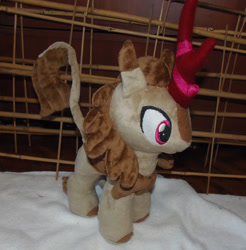 Size: 1528x1550 | Tagged: safe, artist:crazyditty, imported from derpibooru, fern flare, kirin, background kirin, female, plushie, solo