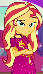 Size: 630x1078 | Tagged: safe, imported from derpibooru, screencap, sunset shimmer, equestria girls, equestria girls series, spring breakdown, spoiler:eqg series (season 2), cropped, looking at you, unamused
