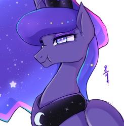 Size: 1236x1262 | Tagged: safe, artist:hosikawa, imported from derpibooru, princess luna, alicorn, pony, annoyed, crown, female, jewelry, mare, puffy cheeks, regalia, scrunchy face, simple background, solo, starry eyes, wingding eyes
