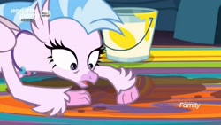 Size: 1665x939 | Tagged: safe, imported from derpibooru, screencap, silverstream, hippogriff, uprooted, female, my little pony logo, paint, solo
