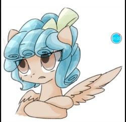 Size: 713x690 | Tagged: safe, artist:骑着蚂蚁去逛街-, imported from derpibooru, cozy glow, pegasus, pony, cozy glow is not amused, female, foal, solo