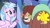 Size: 1920x1080 | Tagged: safe, imported from derpibooru, screencap, silverstream, yona, classical hippogriff, hippogriff, yak, uprooted, all new, butt, discovery family logo, eyes closed, female, grin, paint, plot, smiling, tail, text, the place where we belong, yonass