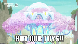 Size: 888x499 | Tagged: safe, edit, edited screencap, imported from derpibooru, screencap, uprooted, buy our toys, caption, discovery family logo, image macro, meme, text, toynetic, treehouse of harmony