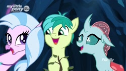 Size: 1920x1080 | Tagged: safe, imported from derpibooru, screencap, ocellus, sandbar, silverstream, changedling, changeling, earth pony, hippogriff, pony, uprooted, cute, diaocelles, diastreamies, discovery family logo, female, male, sandabetes, sapling, the place where we belong, trio