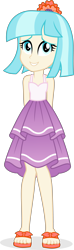 Size: 1812x6129 | Tagged: safe, artist:punzil504, imported from derpibooru, coco pommel, equestria girls, clothes, clothes swap, cute, equestria girls-ified, feet, female, hands behind back, sandals, simple background, skirt, smiling, solo, toes, transparent background, vector