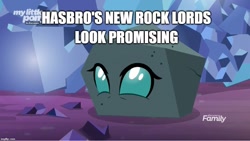 Size: 887x500 | Tagged: safe, edit, edited screencap, imported from derpibooru, screencap, ocellus, uprooted, caption, discovery family logo, image macro, meme, rock lords, rockellus, text