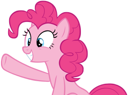 Size: 6103x4543 | Tagged: safe, artist:andoanimalia, imported from derpibooru, pinkie pie, earth pony, pony, absurd resolution, female, grin, mare, simple background, smiling, solo, transparent background, vector, waving