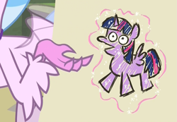 Size: 1281x885 | Tagged: safe, imported from derpibooru, screencap, silverstream, twilight sparkle, alicorn, uprooted, cropped, drawing, meme, special eyes, treelight sparkle, twilight sparkle (alicorn)