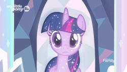 Size: 800x450 | Tagged: safe, imported from derpibooru, screencap, tree of harmony, alicorn, pony, season 9, uprooted, animated, cute, female, frown, head tilt, looking at you, mare, shiny, smiling, solo, sparkles, treelight sparkle, treelightbetes