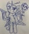 Size: 2811x3363 | Tagged: safe, artist:rainbow eevee, imported from derpibooru, twilight sparkle, oc, oc:landen irelan, pony, both cutie marks, butterfly wings, cutie mark, drawing, exclamation point, glitter, hitachi, hooves, ink, interrobang, lineart, pen drawing, question mark, solo, sparkles, traditional art