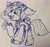 Size: 2600x2428 | Tagged: safe, artist:rainbow eevee, imported from derpibooru, silverstream, hippogriff, cute, diastreamies, female, ink, ink drawing, lineart, paw patrol, raised claw, smiling, solo, traditional art, zuma