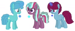 Size: 1920x791 | Tagged: safe, artist:徐詩珮, imported from derpibooru, oc, oc:dreamy gaze, oc:spring grezt, oc:wonder struck, unicorn, my little pony: the movie, brother and sister, female, half-siblings, magic, magical lesbian spawn, male, mare, next generation, offspring, parent:glitter drops, parent:spring rain, parent:tempest shadow, parents:glittershadow, parents:springdrops, parents:springshadow, siblings, sisters, stallion