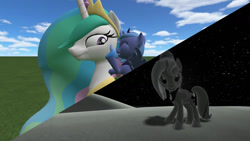Size: 1280x720 | Tagged: safe, artist:blackarmsgeneral, imported from derpibooru, princess celestia, princess luna, pony, .zip file at source, 3d, 3d model, downloadable, female, filly, gmod, momlestia, momlestia fuel, woona, younger