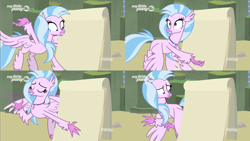 Size: 3840x2160 | Tagged: safe, edit, edited screencap, imported from derpibooru, screencap, silverstream, classical hippogriff, hippogriff, uprooted, comic, despicable me, female, flying, gru's plan, inverted mouth, mare, meme, meme template, silverstream's plan, solo, template