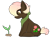 Size: 1239x952 | Tagged: safe, artist:ipandacakes, imported from derpibooru, oc, oc only, oc:hollyhock, earth pony, pony, female, mare, offspring, parent:meadow song, parent:roseluck, plant, simple background, sitting, solo, transparent background