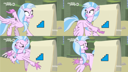 Size: 3840x2160 | Tagged: safe, edit, edited screencap, imported from derpibooru, screencap, silverstream, classical hippogriff, hippogriff, uprooted, comic, despicable me, female, flying, gru's plan, meme, silverstream's plan, solo, stairs, that hippogriff sure does love stairs