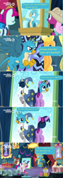 Size: 1366x3856 | Tagged: safe, edited screencap, imported from derpibooru, screencap, fruit pack, gallus, ruby splash, star swirl the bearded, tree of harmony, twilight sparkle, yona, alicorn, uprooted, balloon, booth, comic, cup, dialogue, food, gumball machine, lies, lies and slander!, merchandise, misspelling, museum, picture frame, popcorn, screencap comic, ticket booth, tourist, twilight sparkle (alicorn)