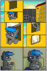 Size: 744x1116 | Tagged: safe, artist:pencil bolt, imported from derpibooru, oc, oc:billy blue, earth pony, original species, pony, comic:do not fear, comic, female, male, morning, night, room, sun