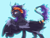 Size: 1024x768 | Tagged: safe, artist:akiiichaos, imported from derpibooru, oc, oc only, oc:ashia, alicorn, pony, blue background, colored wings, crystal horn, female, mare, multicolored wings, simple background, solo, tongue out