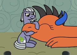 Size: 1950x1387 | Tagged: safe, artist:kindheart525, imported from derpibooru, limestone pie, oc, oc:fire opal, dragon, earth pony, pony, kindverse, adopted offspring, female, mother and daughter, offspring, parent:limestone pie, parent:oc:ametrine, parent:oc:star sapphire, parent:zephyr breeze, parents:oc x oc, parents:zephyrstone