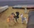 Size: 2560x2081 | Tagged: safe, artist:djkaskan, imported from derpibooru, derpy hooves, oc, oc:calamity, oc:littlepip, oc:railright, earth pony, ghoul, pegasus, pony, unicorn, fallout equestria, butt, carriage (railway), clothes, dashite, fanfic, fanfic art, female, gun, hat, hooves, horn, jumpsuit, male, mare, new appleloosa, pipbuck, plot, raised hoof, saddle bag, shotgun, sitting, stallion, standing, vault suit