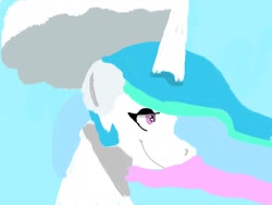 Size: 1600x1200 | Tagged: safe, imported from derpibooru, princess celestia, pony, day, female, looking up, shading, shiny eyes, solo