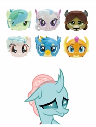 Size: 3106x4096 | Tagged: safe, imported from derpibooru, cozy glow, gallus, ocellus, sandbar, silverstream, smolder, yona, abuse, cozybetes, cute, diaocelles, diastreamies, gallabetes, ocellabuse, sad, sandabetes, seapony silverstream, smolderbetes, stack'ems, toy, yonadorable, you had one job