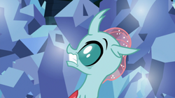 Size: 1920x1080 | Tagged: safe, imported from derpibooru, screencap, ocellus, changedling, changeling, uprooted, crystal, female, solo, startled