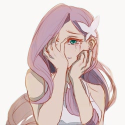 Size: 1000x1000 | Tagged: safe, artist:dez, imported from derpibooru, fluttershy, human, clothes, crying, female, humanized, sleeveless, solo, tanktop