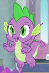 Size: 426x638 | Tagged: safe, imported from derpibooru, screencap, spike, dragon, uprooted, claws, cropped, flying, male, smiling, tail, winged spike, wings