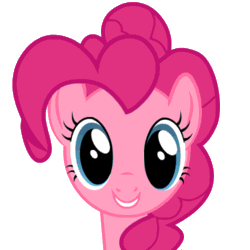 Size: 500x500 | Tagged: safe, artist:br-david, imported from derpibooru, pinkie pie, pony, animated, bust, cute, dancing, diapinkes, female, head only, headbob, looking at you, mare, ponk, simple background, smiling, solo, transparent background