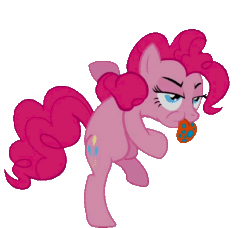 Size: 590x538 | Tagged: safe, artist:cerberus370, imported from derpibooru, pinkie pie, earth pony, pony, bridle gossip, animated, bipedal, dancing, evil enchantress, female, hopping, large tongue, mare, poison joke, simple background, solo, spitty pie, tongue out, transparent background