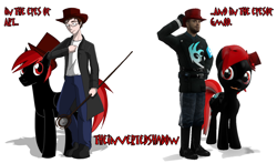 Size: 1528x900 | Tagged: safe, artist:mikotonui, imported from derpibooru, oc, oc:theinvertedshadow, human, pony, 3d, crossover, gmod, hat, human ponidox, red and black oc, request, self ponidox, sonic the hedgehog (series), top hat