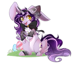 Size: 1448x1250 | Tagged: safe, artist:monogy, imported from derpibooru, oc, oc:moonlight, pony, unicorn, animal costume, bunny costume, clothes, costume, female, mare, pale belly, simple background, solo, transparent background